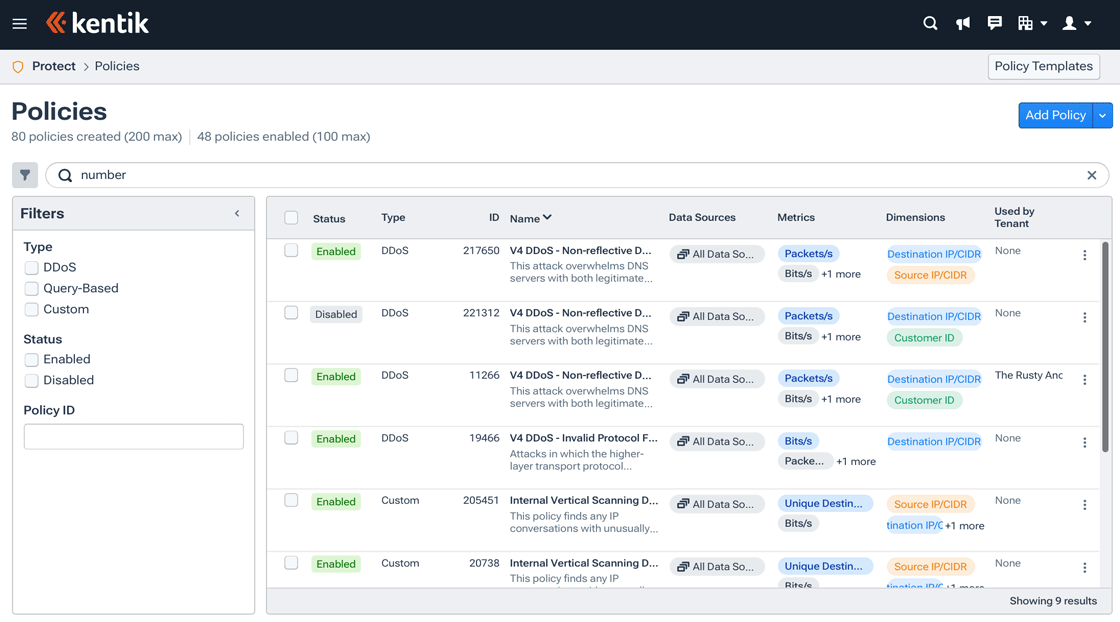 Your organization's alert policies are managed from the Alert Policies page.
