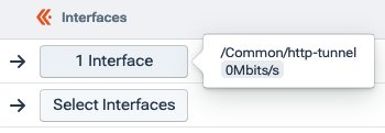 The Interfaces button, with (upper) and without (lower) specified interfaces.